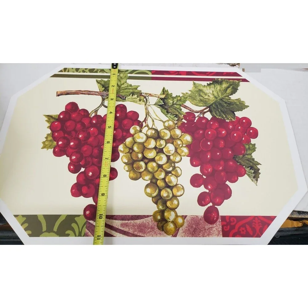 Set of 3 Same Printed Vinyl Non Clear Placemats (18